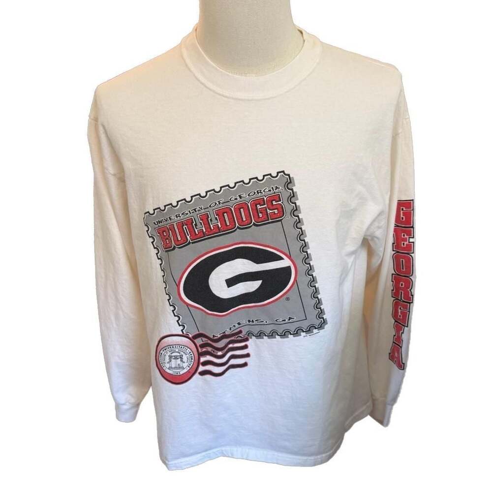 Vintage Georgia Bulldogs Stamp Graphic Long Sleeve T-Shirt